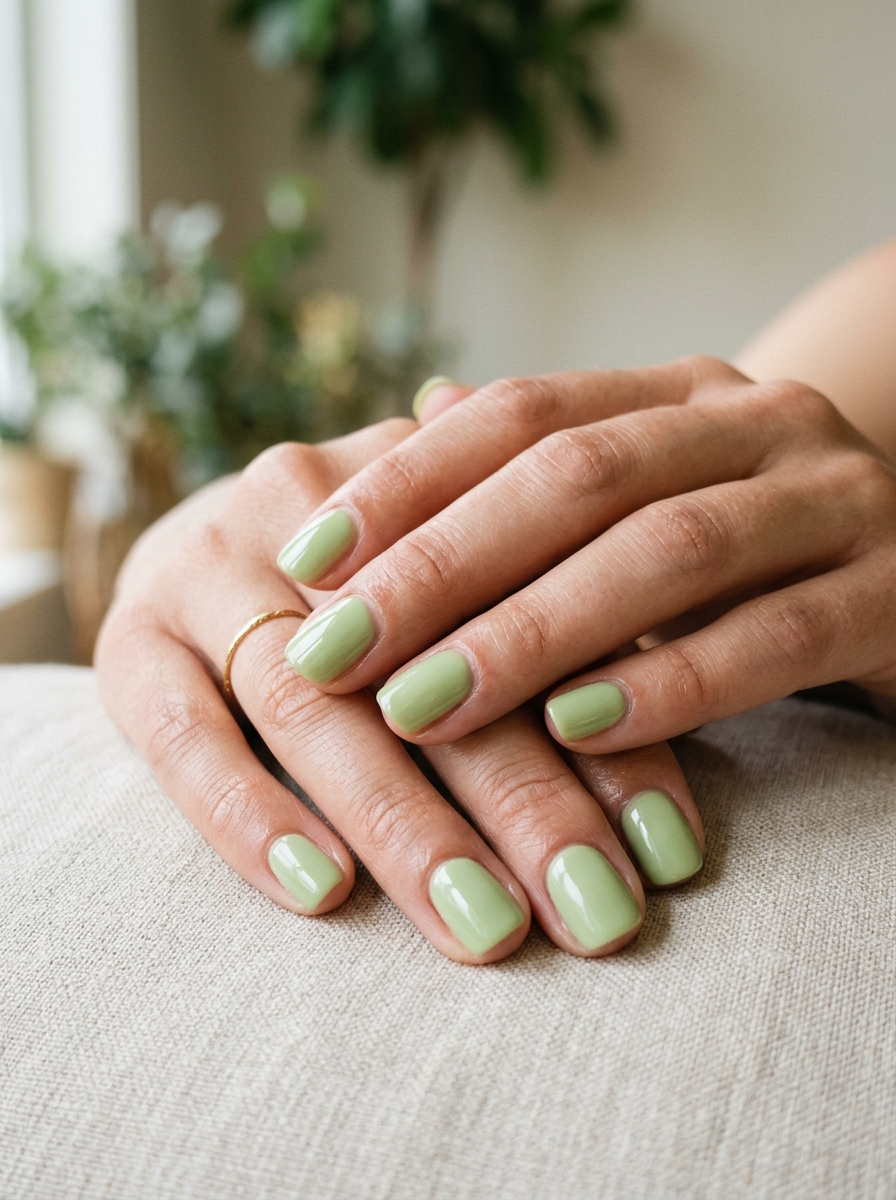 Pistachio Green Nagel Farbe
